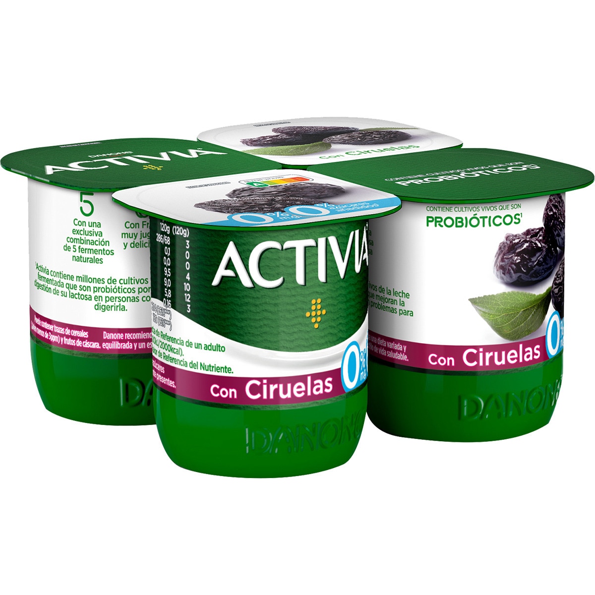 ACTIVIA BIFIDUS 0% CIRUELAS PK-4 120GRS