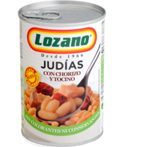 ALUBIAS LOZANO CON CHORIZO 425GR
