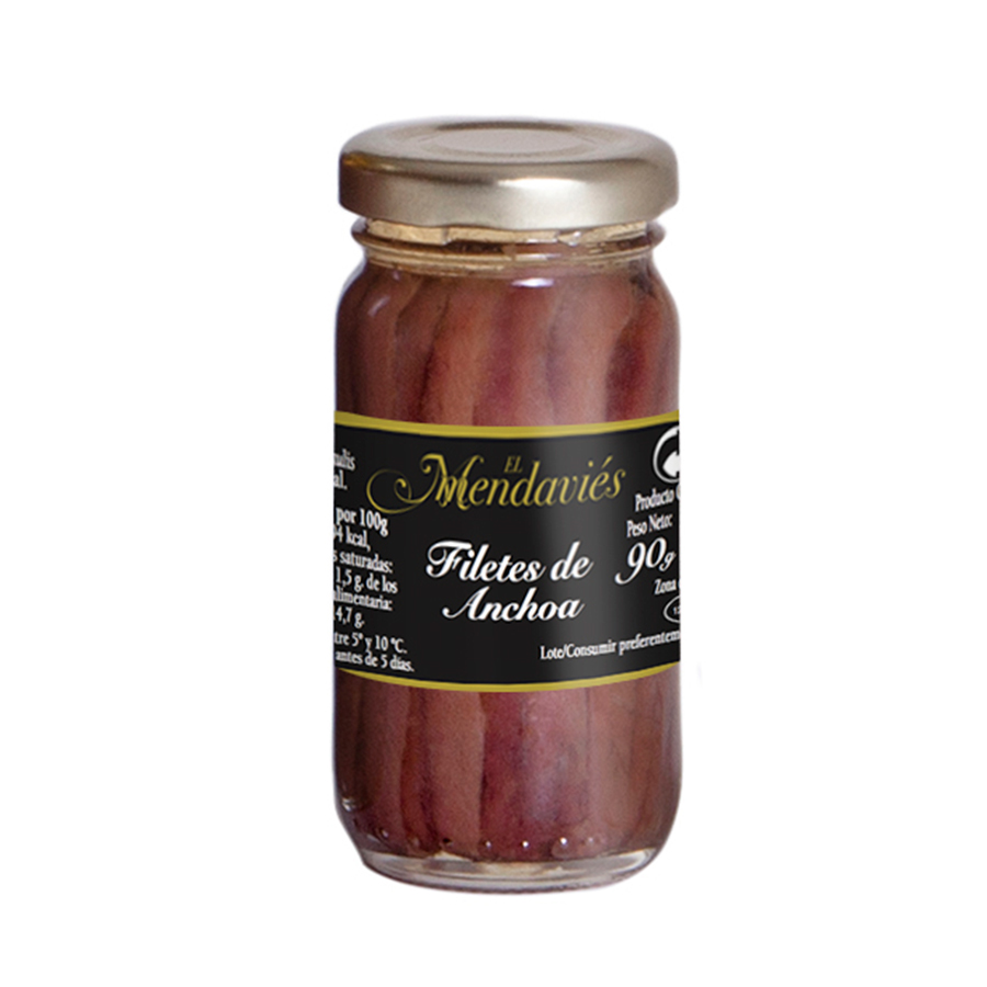 ANCHOAS EL MENDAVIES EN ACEITE DE GIRASOL 90GR