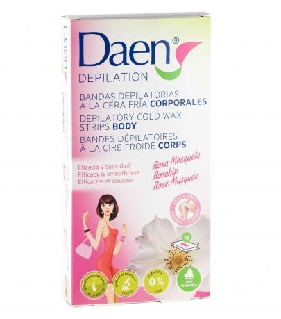 BANDAS DEPILATORIAS DAEN ROSA MOSQUETA 16UNI