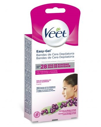 BANDAS DEPILATORIAS FACIALES VEET PIEL NORMAL 16UNI
