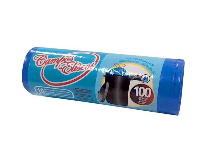 BOLSA BASURA CAMPOS ELISEOS 100 LITROS AZUL 10 UNI