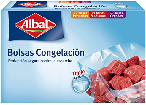 BOLSAS ALBAL CONGELACION 3 TAMAÑOS 45 UNI