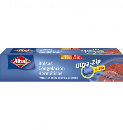BOLSAS ALBAL ZIPLOC CONGELACIÓN 2 TAMAÑOS 20 UNI