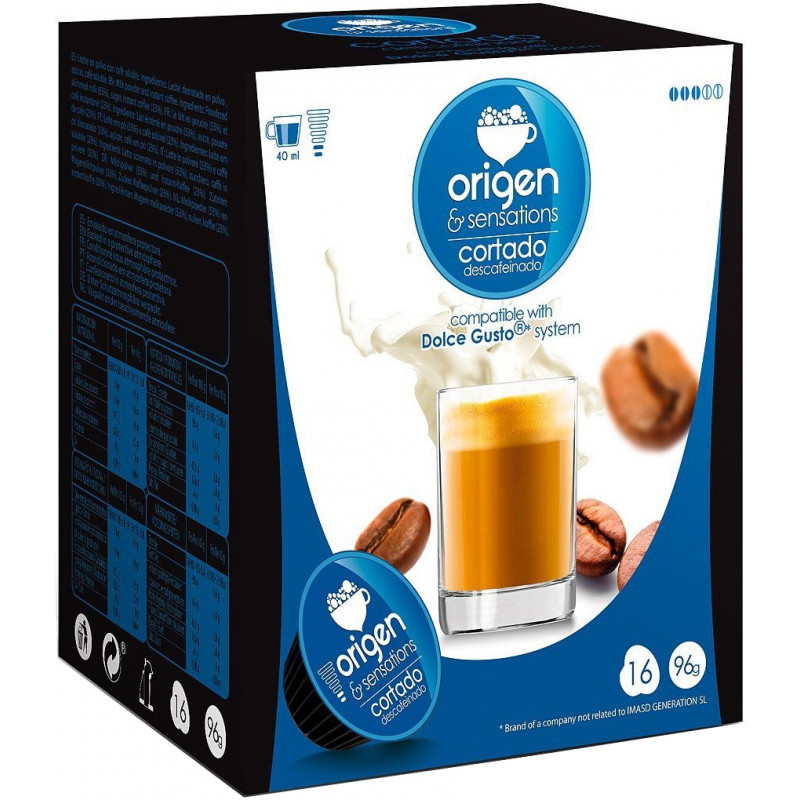 CAFE ORIGEN CORTADO DESCAFEINADO 16 CAPSULAS