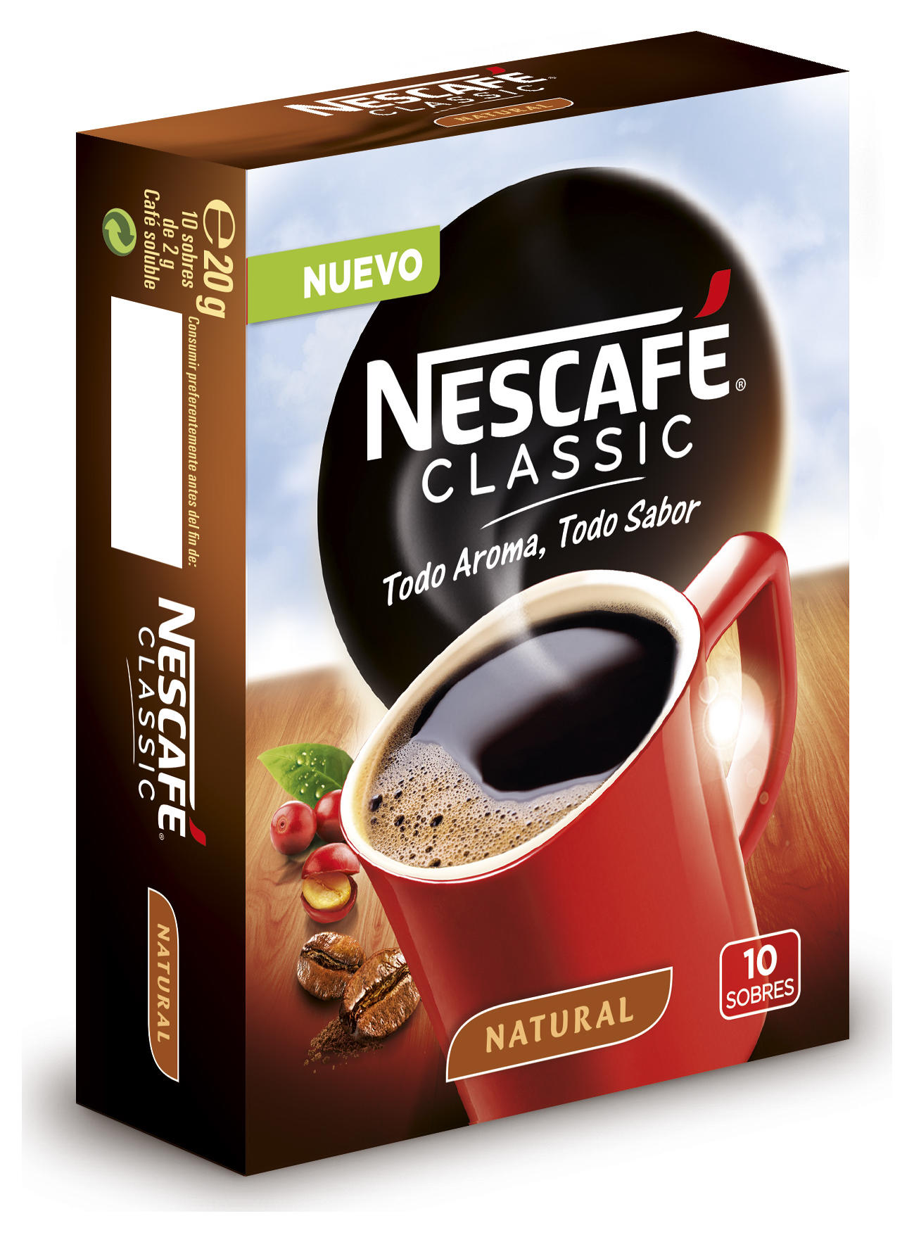 CAFE SOLUBLE NESCAFE NATURAL 10 SOBRES
