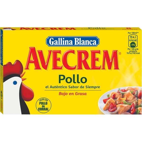 CALDO AVECREM DE POLLO 8 PASTILLAS 80GR