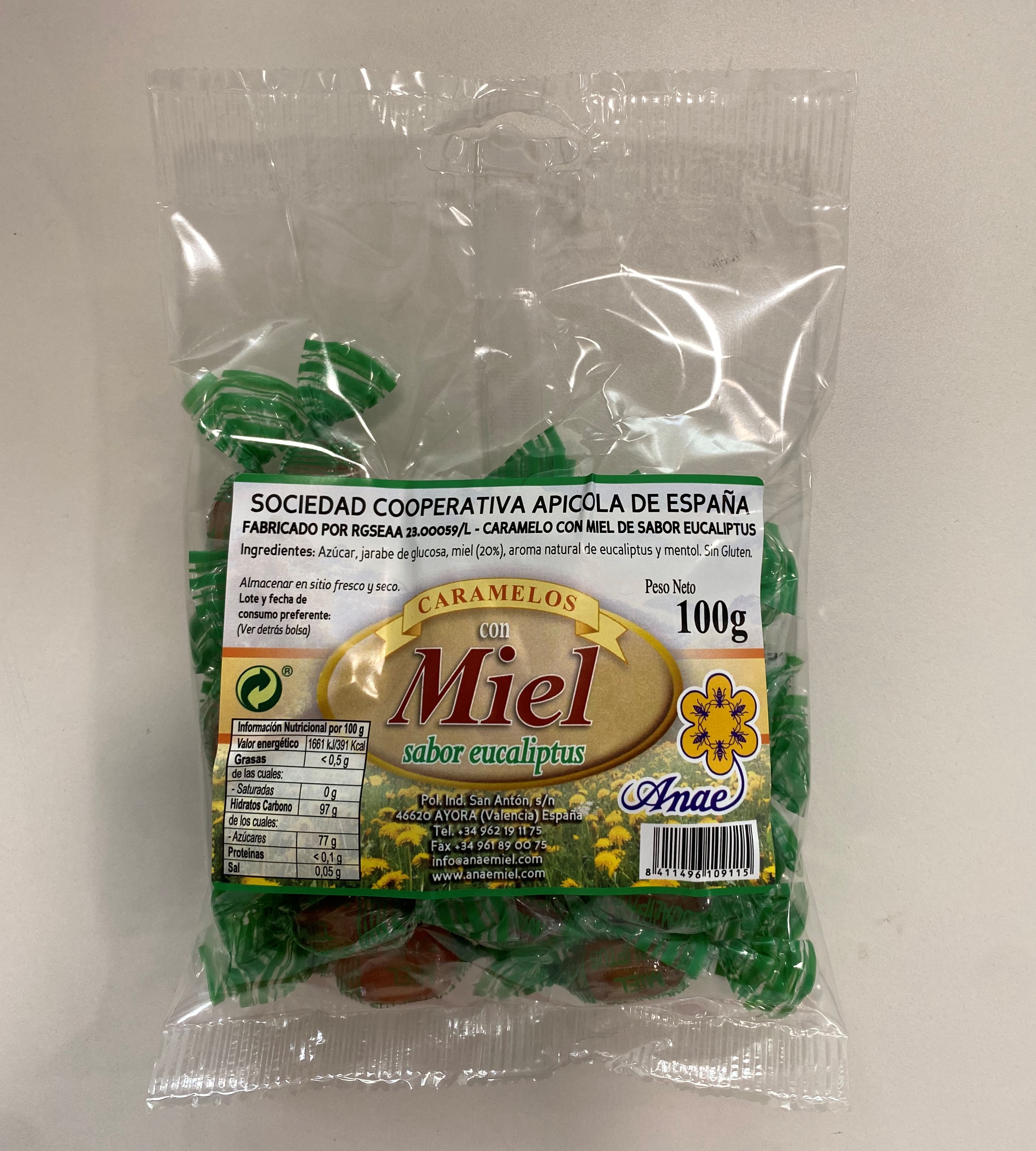 CARAMELOS CON MIEL Y EUCALIPTO ANAE 100GR
