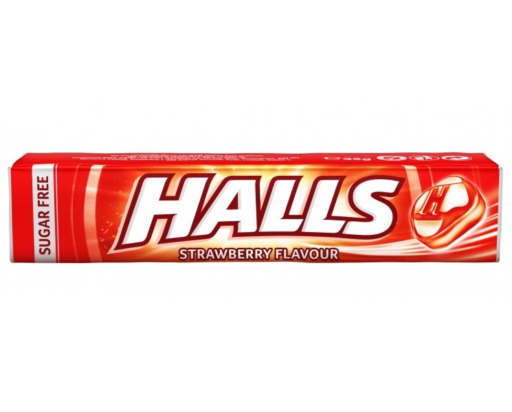 CARAMELOS HALLS FRESA SIN AZUCAR 32GR
