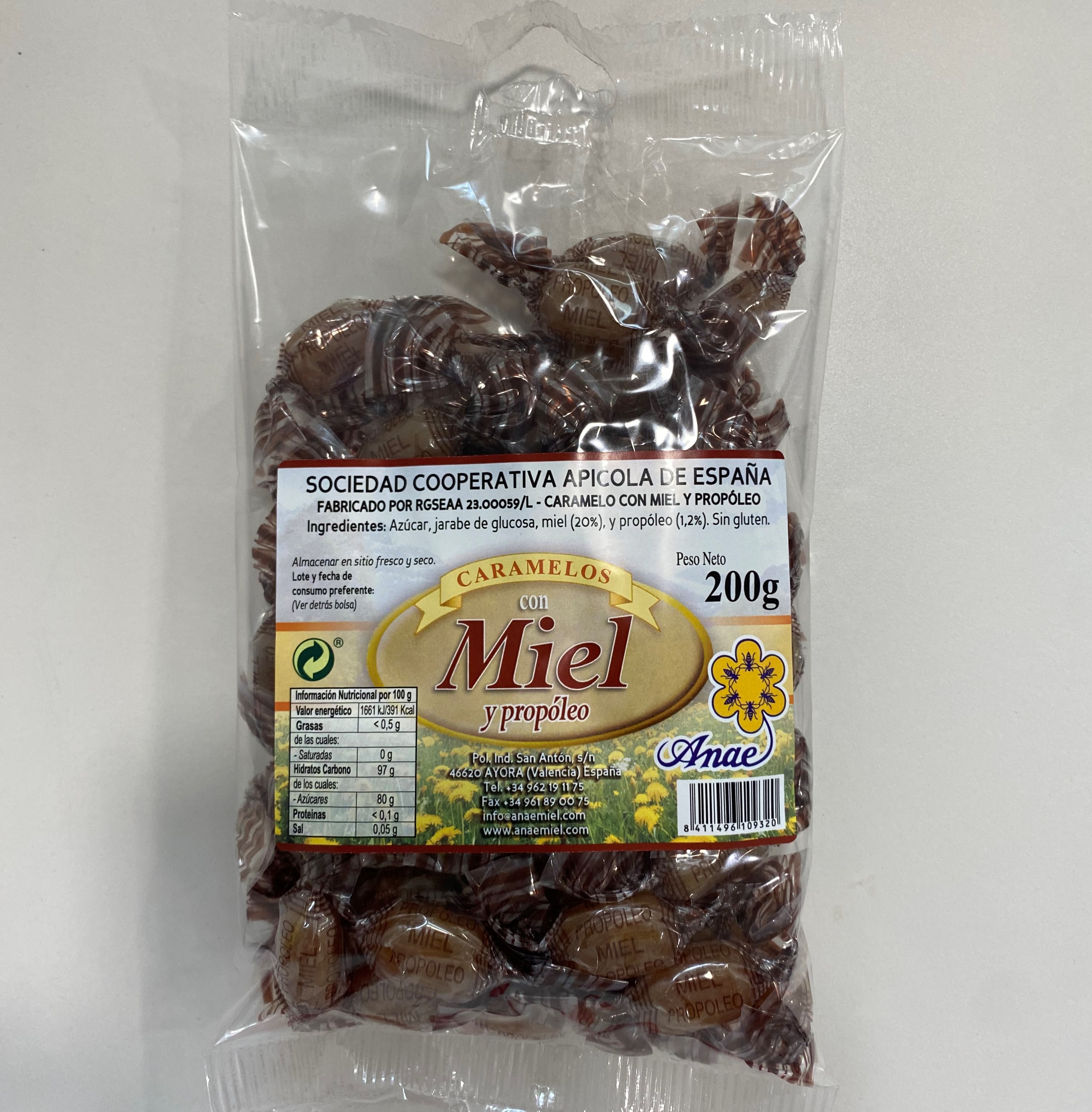 CARAMELOS MIEL CON PROPOLEO ANAE 200GR