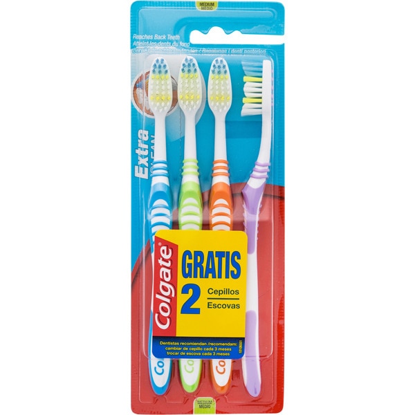 CEPILLO DENTAL COLGATE EXTRA CLEAN MEDIO PK-4
