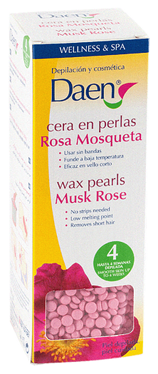 CERA DEPILATORIA CALIENTE PERLAS DAEN ROSA MOSQUETA 200GR