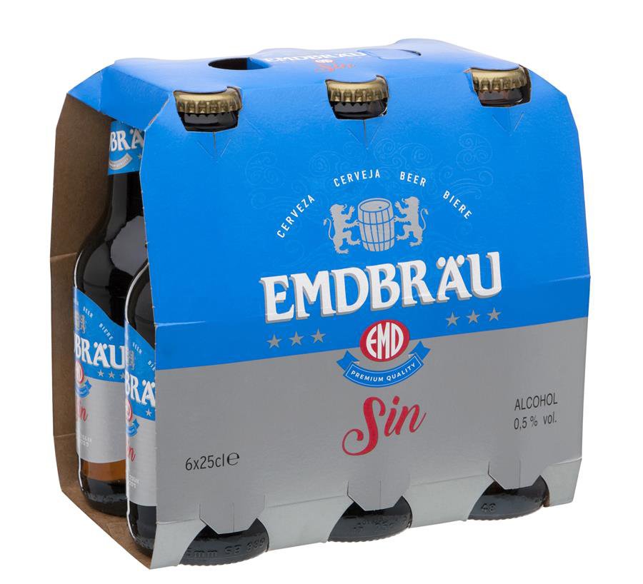 CERVEZA EMDBRAU SIN ALCOHOL 1/4 PK-6 250ML/UNI