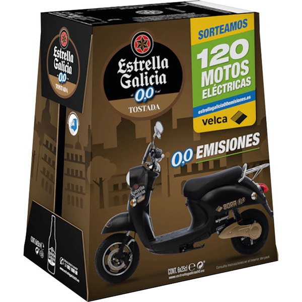 CERVEZA ESTRELLA GALICIA 0,0 TOSTADA 1/4 PK-6 250ML/UNI
