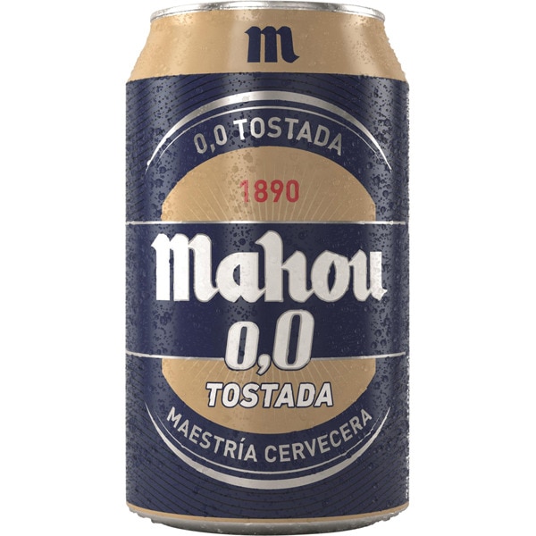 CERVEZA MAHOU 0,0% TOSTADA LATA 330ML/UNI