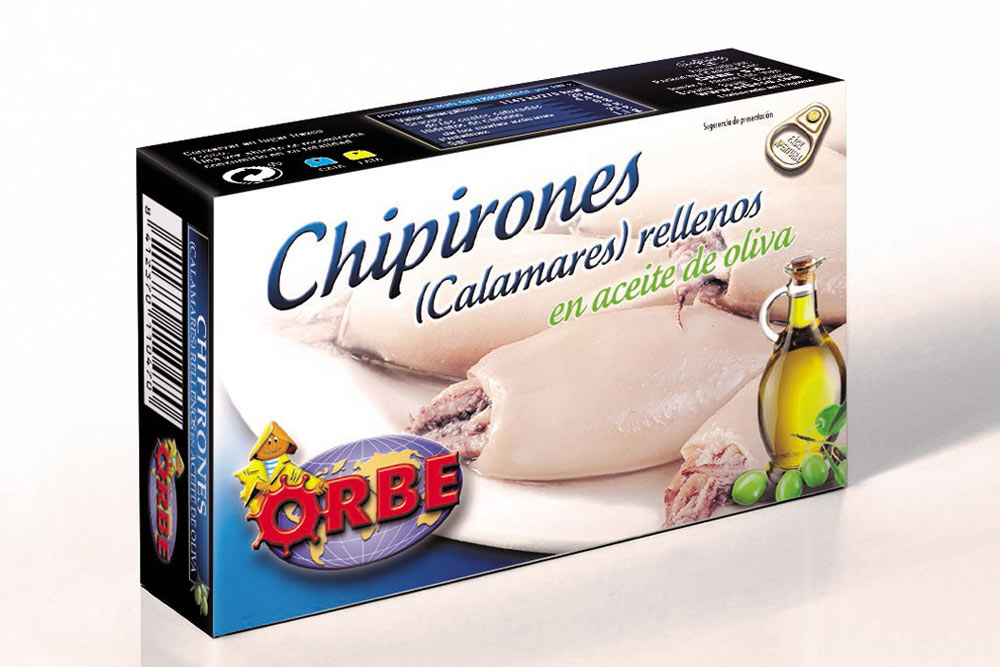 CHIPIRONES RELLENO EN ACEITE DE OLIVA ORBE RELLENOS 180GR