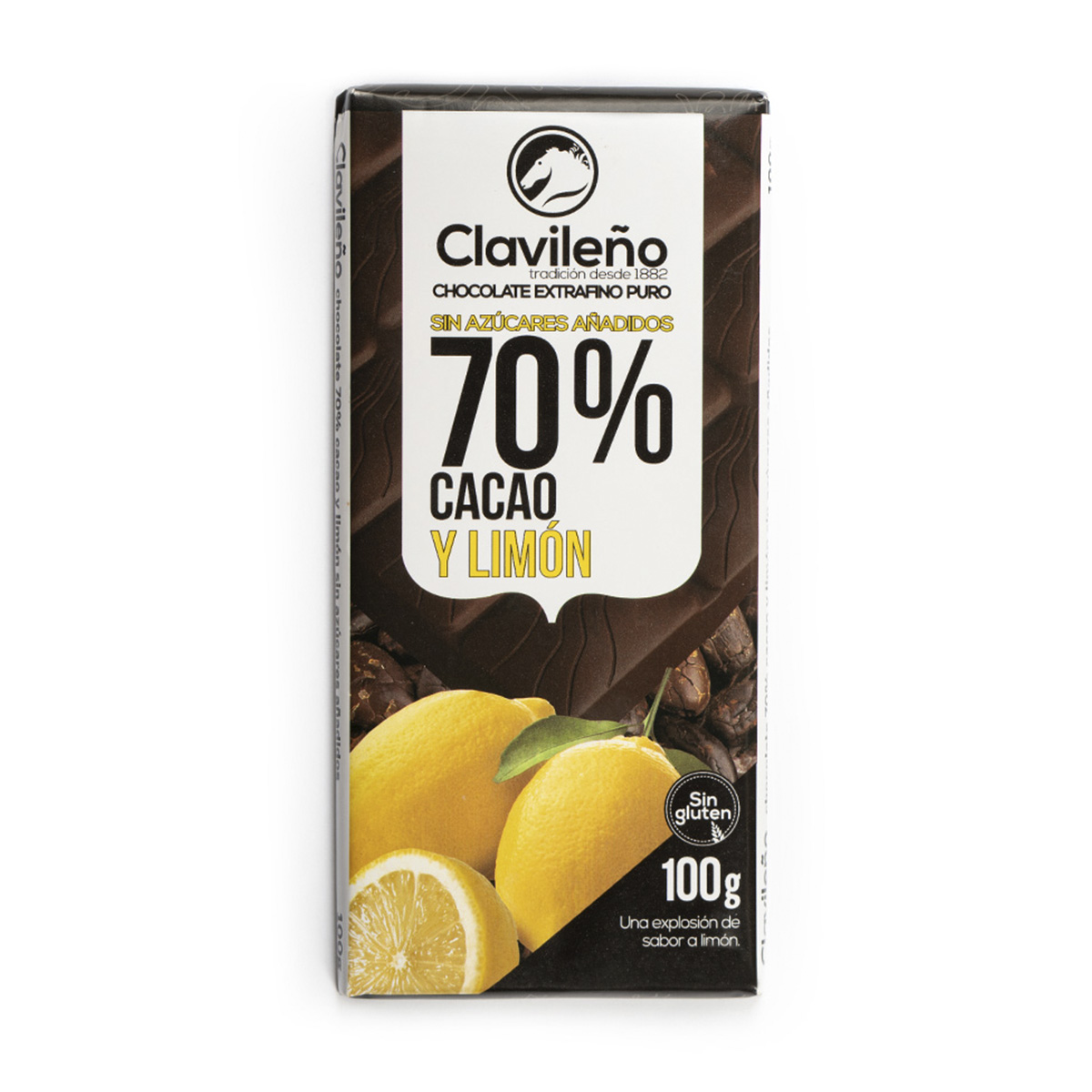 CHOCOLATE CLAVILEÑO 70% DE LIMON SIN AZUCAR 100GR