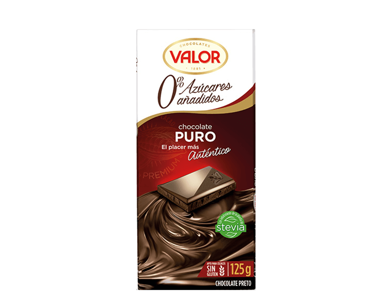 CHOCOLATE VALOR PURO SIN AZUCAR 100GR