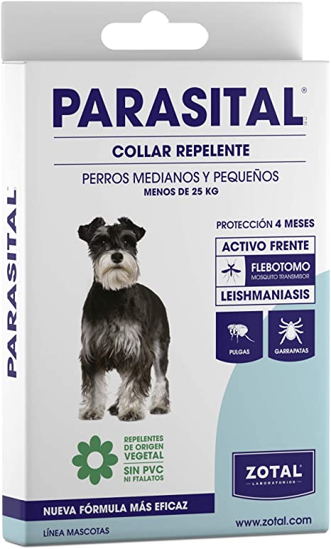 COLLAR ZOTAL PARASITAL PARA PERROS PEQUEÑIOS Y MEDIANOS