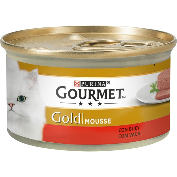 COMIDA GATOS GOURMET BUEY LATA 85 GRS.