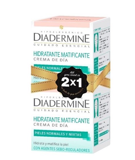CREMA FACIAL DIADERMINE HIDRATANTE MATIFICANTE PIEL NORMAL PK-2