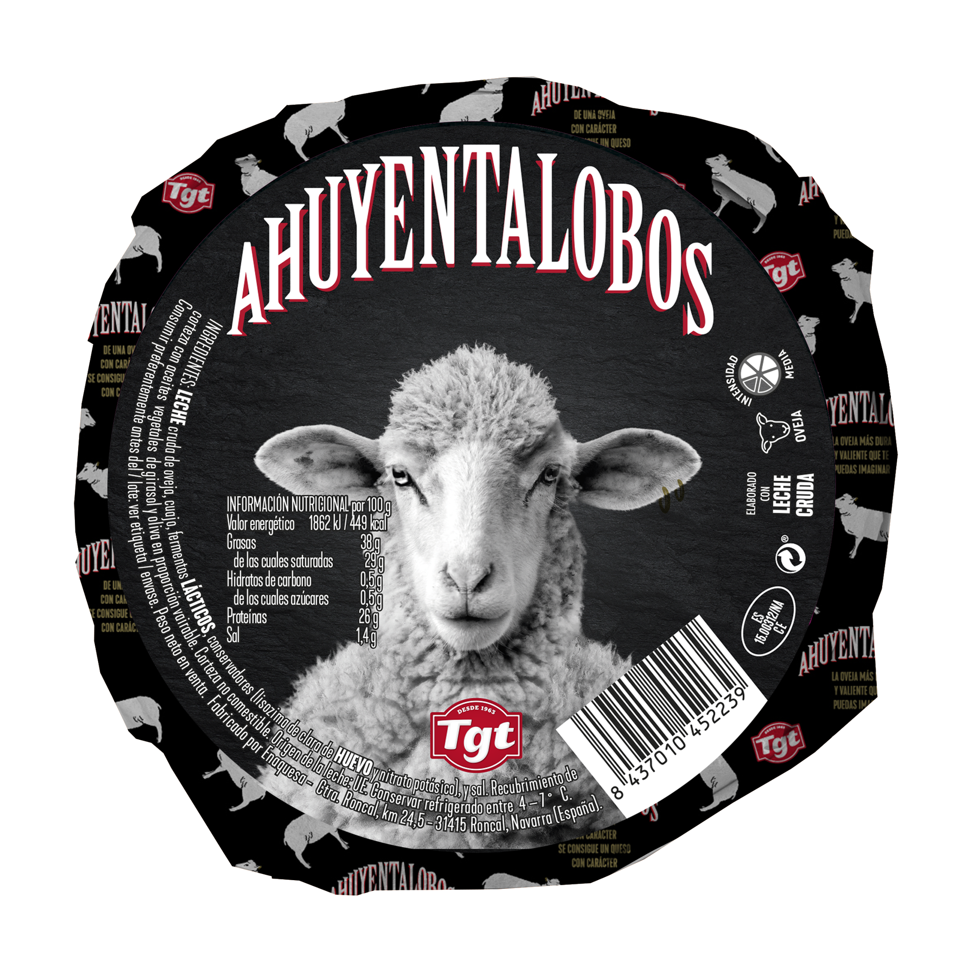 CUÑA QUESO AHUYENTALOBOS CURADO DE LECHE CRUDA DE OVEJA 250GR APROX