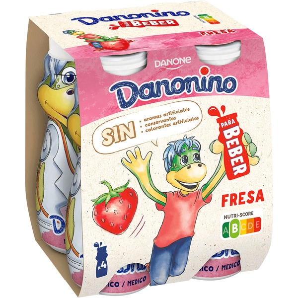 DANONINO LIQUIDO SABOR FRESA PK-4 100ML