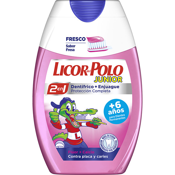 DENTIFRICO LICOR DEL POLO 2 EN 1 JUNIOR SABOR FRESA 75ML