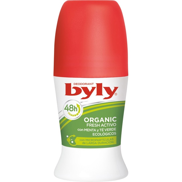DESODORANTE BYLY ROLLON ORGANIC FRESH ACTIVO CON MENTA Y TE VERDE 50ML