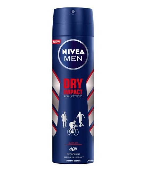 DESODORANTE NIVEA SPRAY MEN AZUL DRY IMPACT 200ML