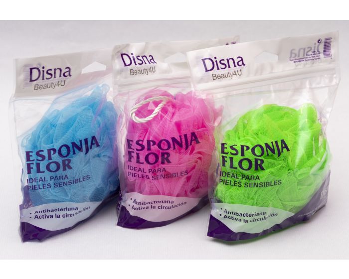 ESPONJA DE BAÑO MALLA FLOR 1UNI