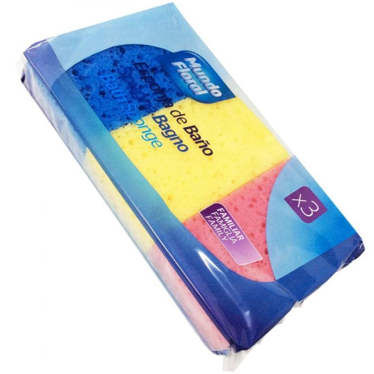 ESPONJA DE BAÑO MUNDO FLORAL RECTANGULAR 3UNI