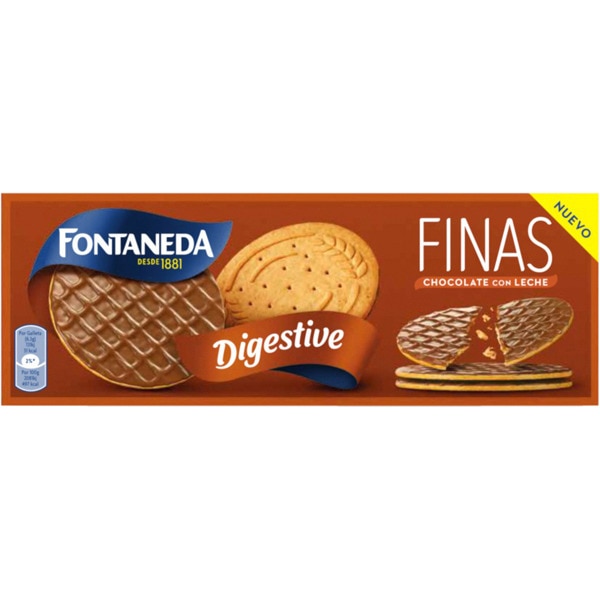GALLETAS FONTANEDA DIGESTIVE FINA CHOCOLATE CON LECHE 170GR