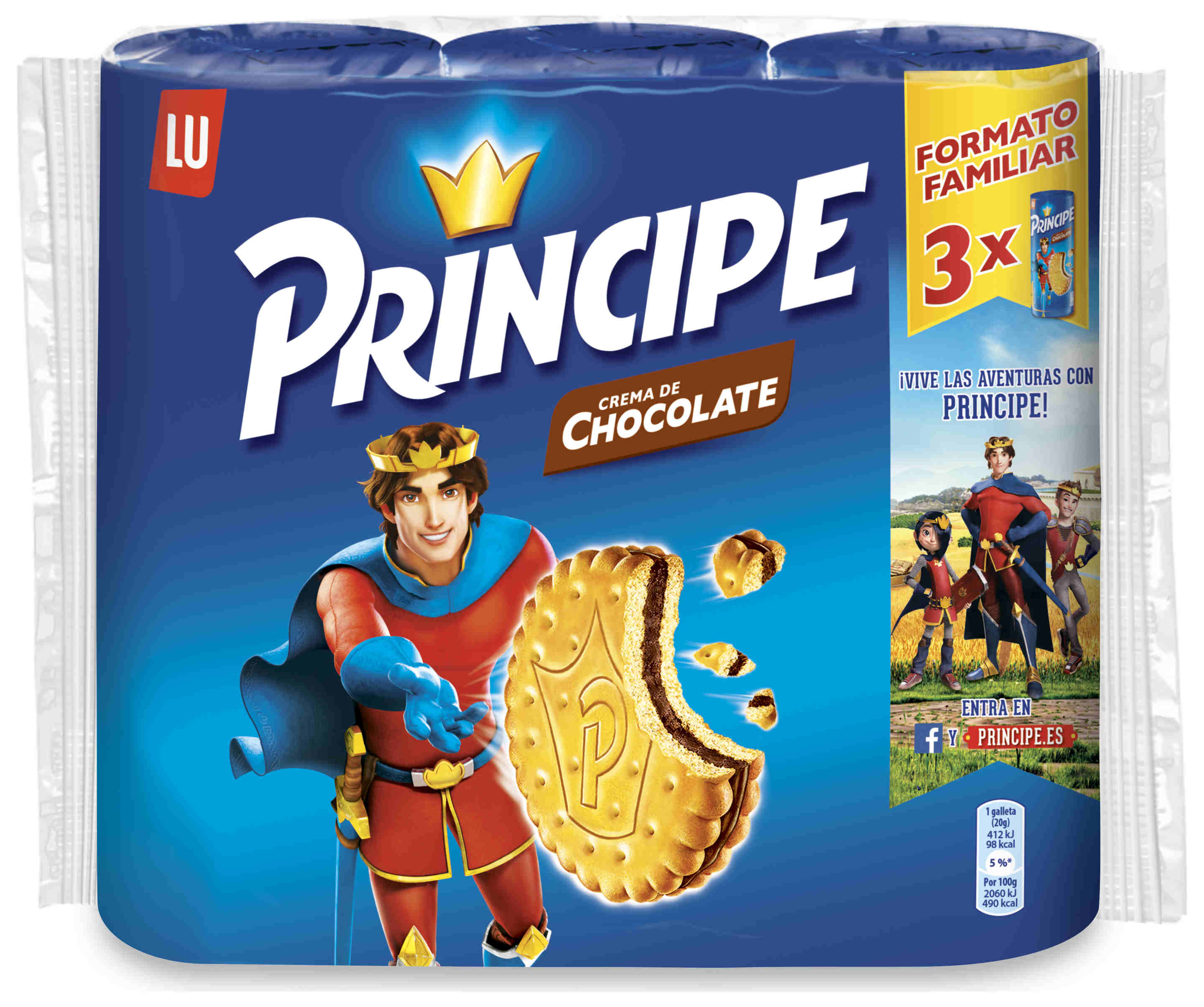 GALLETAS PRINCIPE CREMA DE CHOCOLATE 3 UNI -900 G