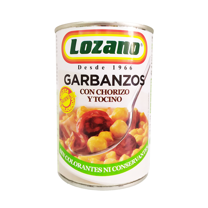 GARBANZOS LOZANO CON CHORIZO 500 GRS.