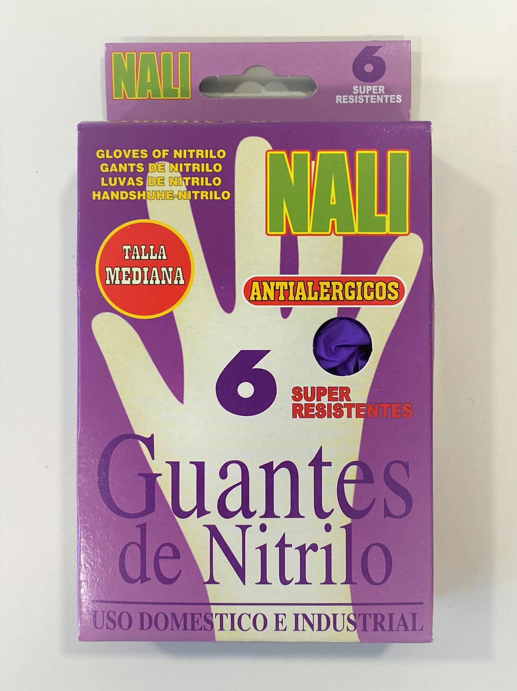 GUANTES NITRILO NALI TALLA M 6UNI