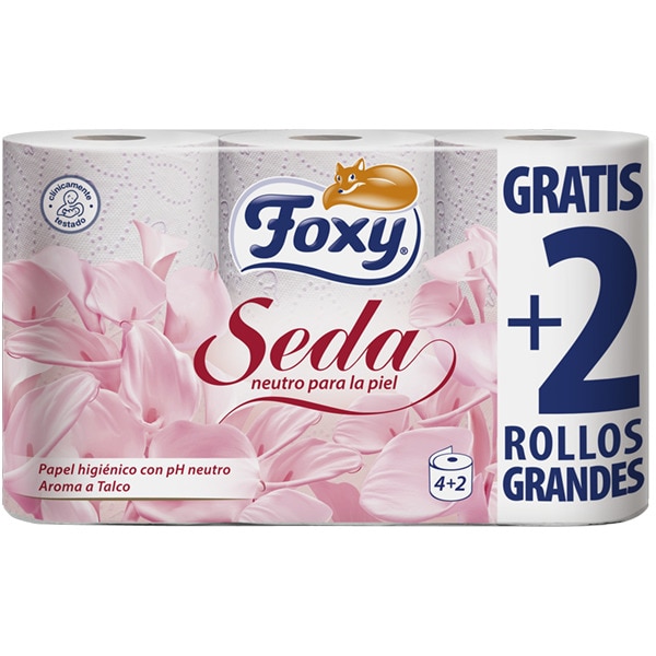 HIGIENICO FOXY SEDA 4+2 ROLLOS 3 CAPAS