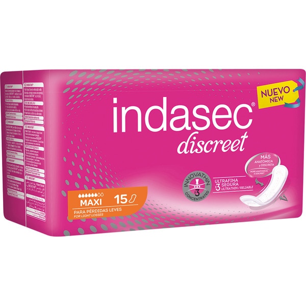 INDASEC DISCREET INCONTINENCIA MAXI 15UNI
