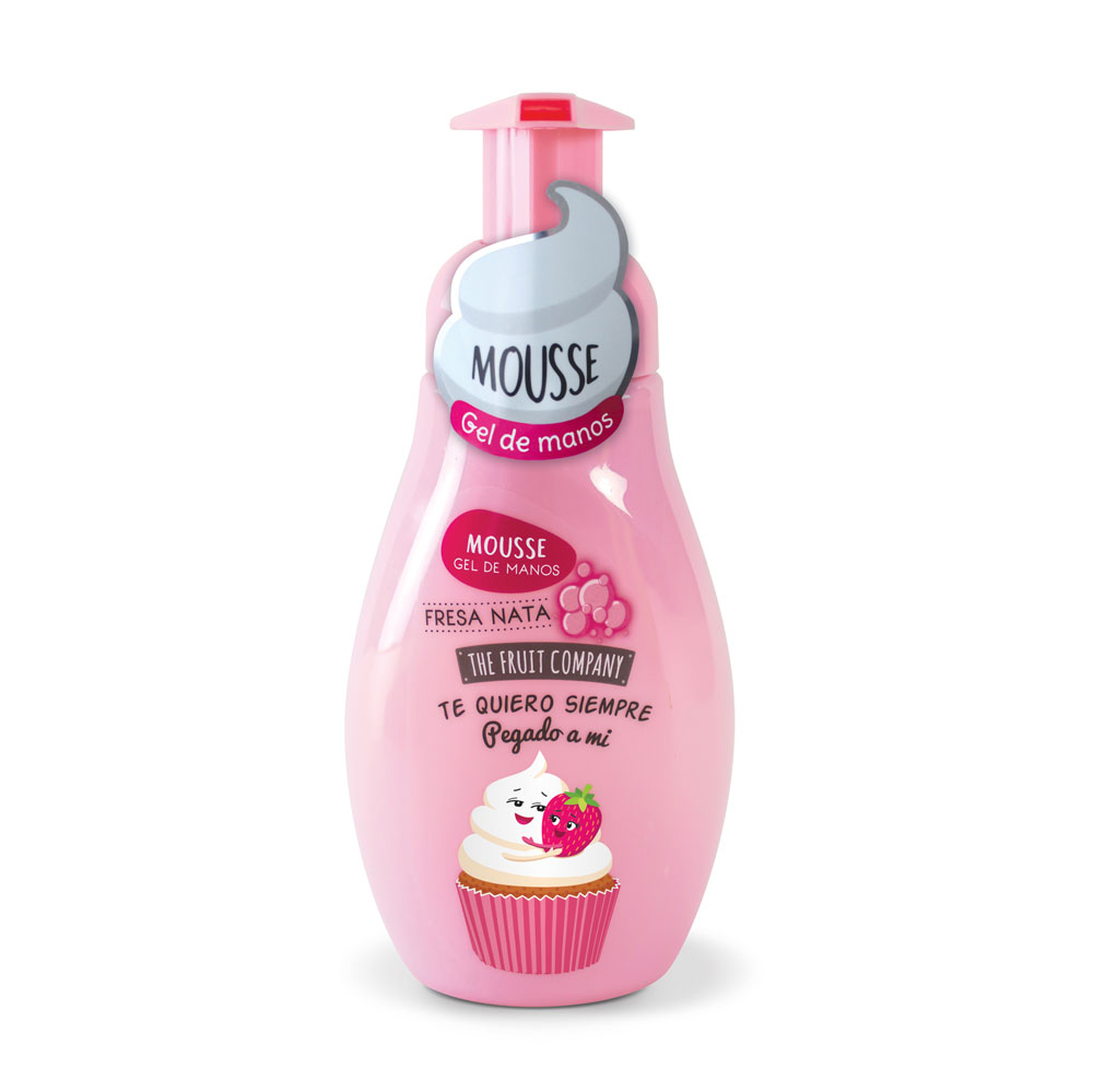 JABON DE MANOS DOSIFICADOR FRUIT COMPANY MOUSSE FRESA Y NATA 250ML