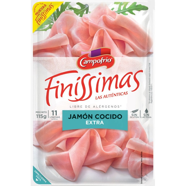 JAMON COCIDO EXTRA FINISSIMAS CAMPOFRIO 115GRS