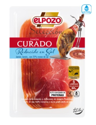 JAMON CURADO REDUCIDO EN SAL EL POZO 70GRS