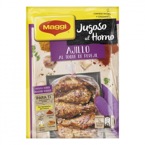 JUGOSO AL HORNO DE POLLO AL AJILLO