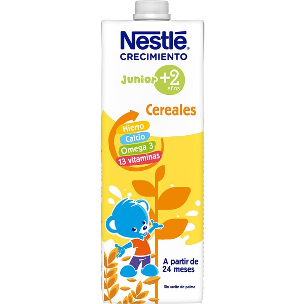 LECHE NESTLE CRECIMIENTO JUNOR +2 CON CEREALES 1LT