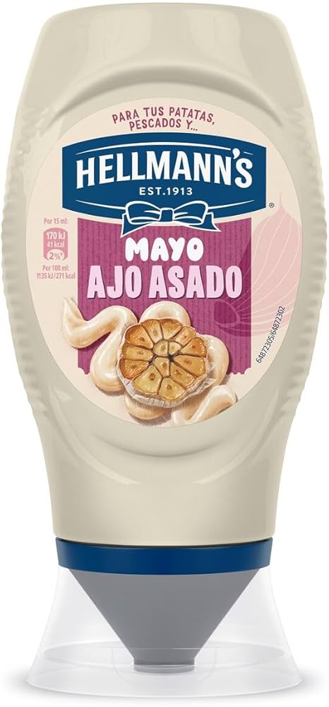 MAYONESA HELLMANN'S AJO BOCABAJO 250 ML