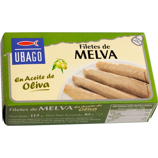 MELVA EN ACEITE DE OLIVA UBAGO 180GR