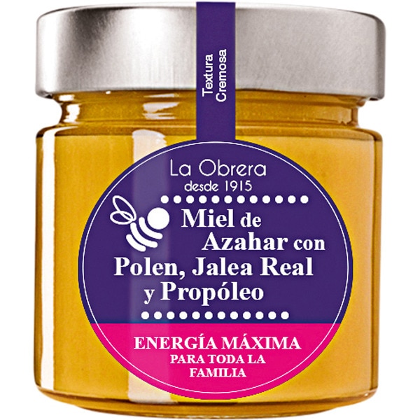 MIEL LA OBRERA DE AZAHAR POLEN, JALEA REAL Y PROPOLEO 250GR