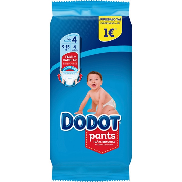 PAÑAL BRAGUITA DODOT PANTS TALLA 4 (9-15KG) 4UNI