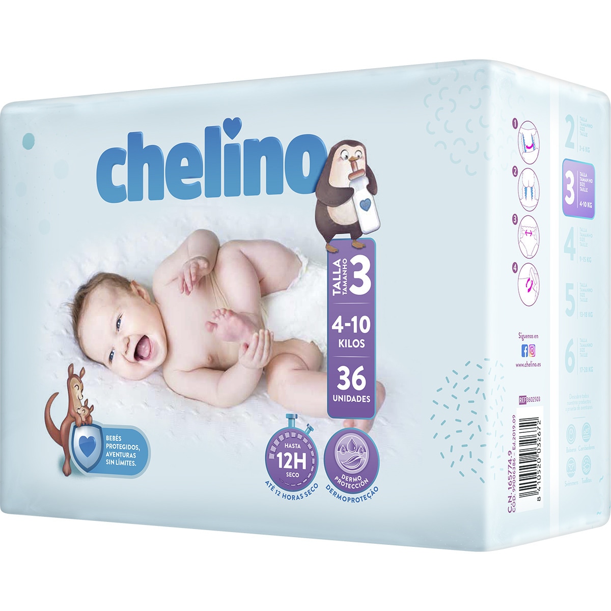 PAÑALES CHELINO TALLA 3 (4-10KG) 36UNI