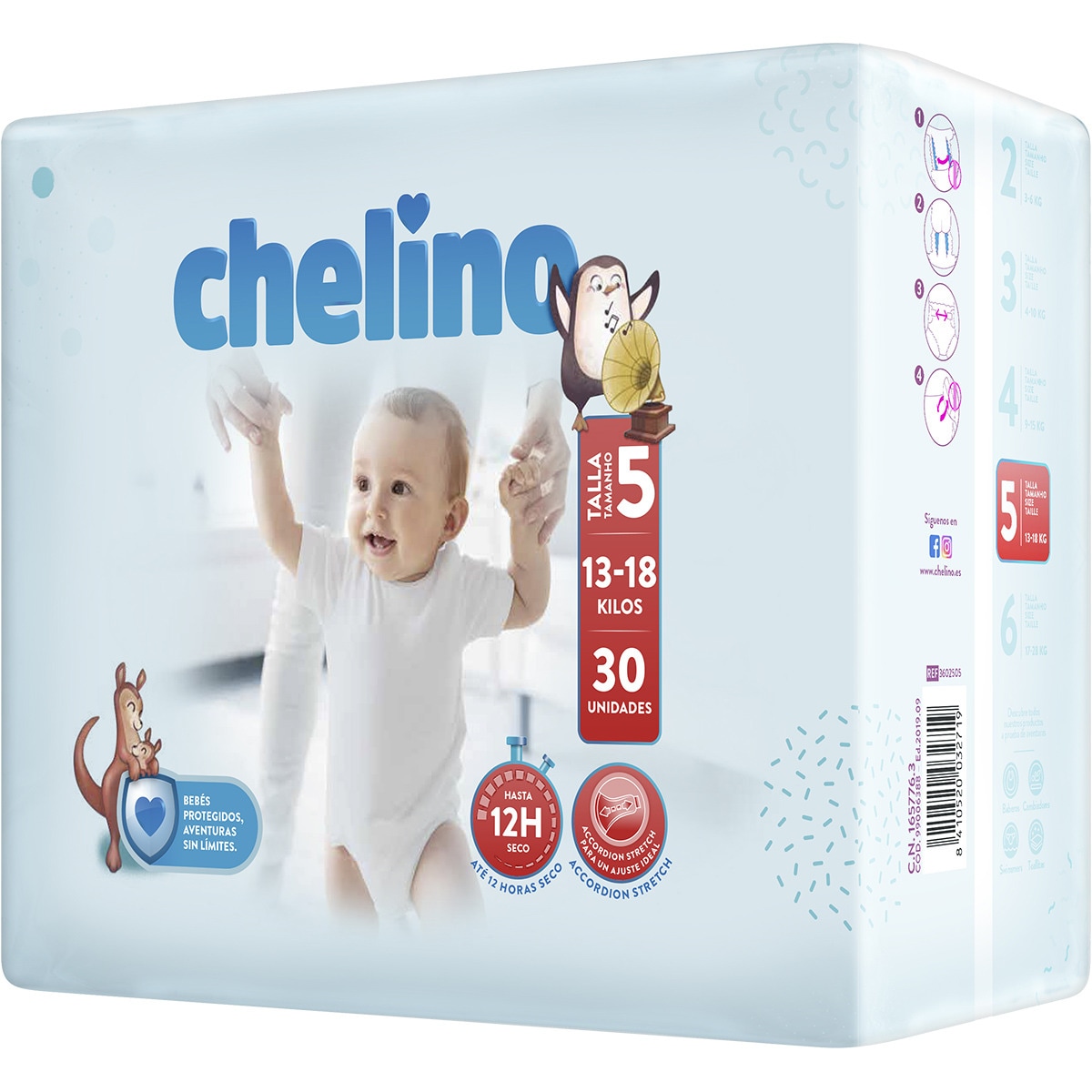 PAÑALES CHELINO TALLA 5 (13-18KG) 30UNI
