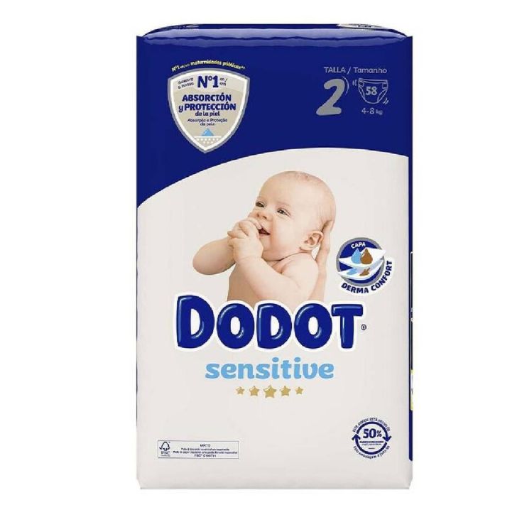 PAÑALES DODOT TALLA 2 4-8KG 58UNI